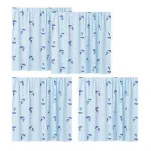 Hoppekids Ole Lukoie gordijn – verhoogde halfhoogslaper, Blauw 70×160, 90×200