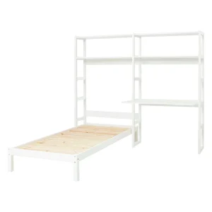 Hoppekids Storey bed 90×200 met boekenkast en bureau – 4 legplanken