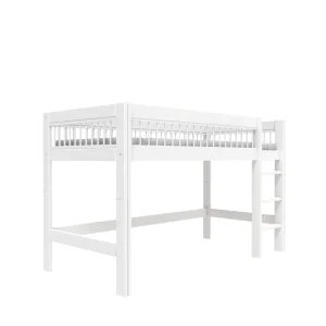 Lifetime breeze halfhoogslaper met rechte ladder 90×200 wit