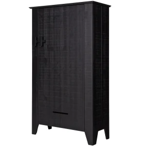 Woood Gijs boerenkast bezaagd grenen zwart