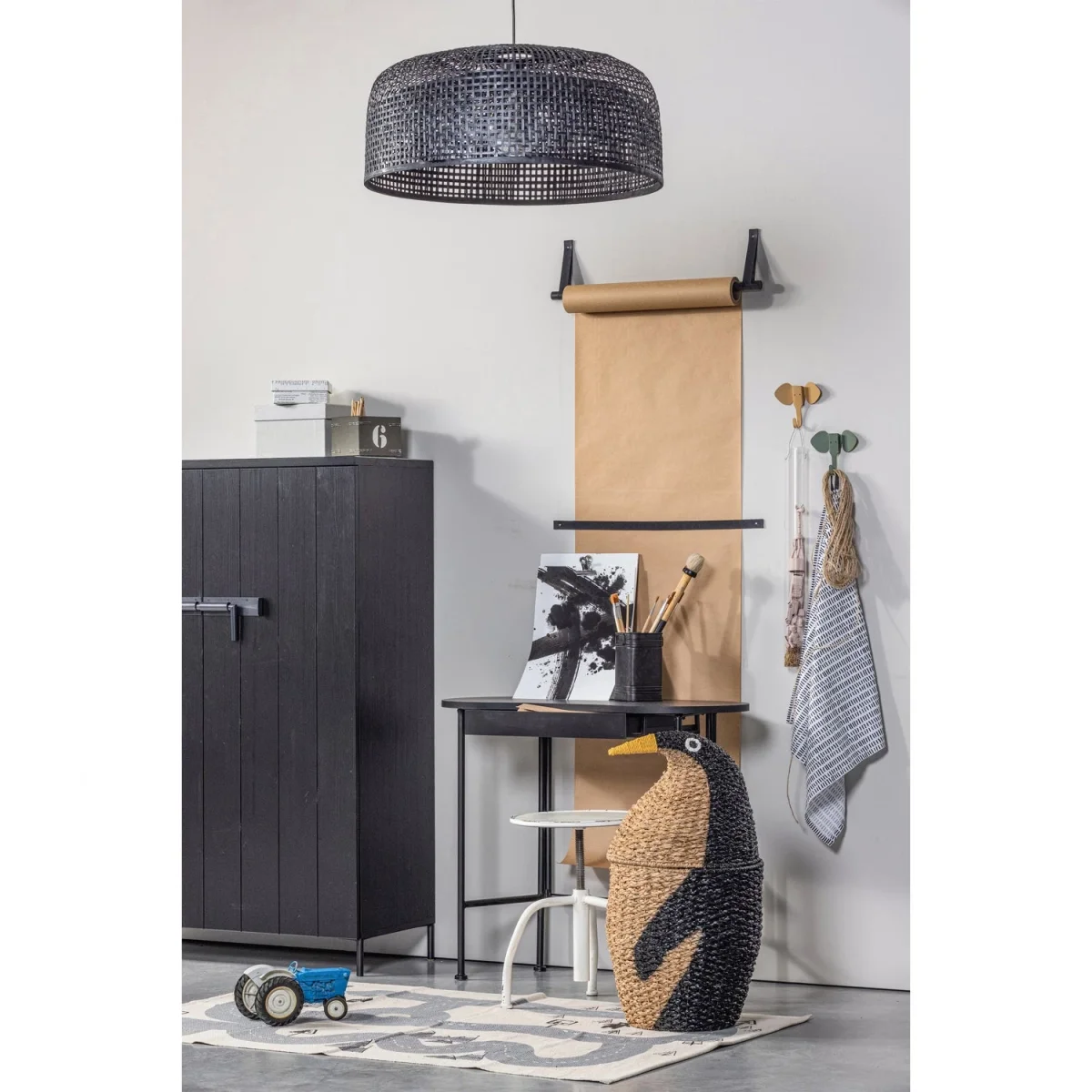 Woood Bruut 2-deurs kast – geborsteld grenen / diepzwart - Afbeelding 4