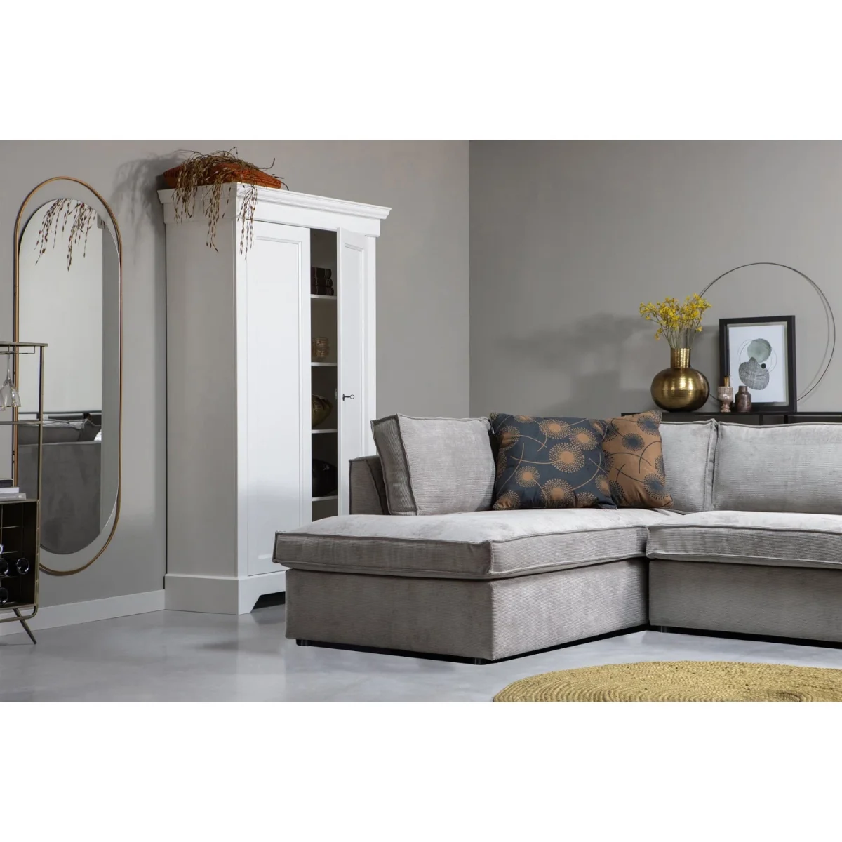 Woood Isabel brocante kast – grenen / wit - Afbeelding 3