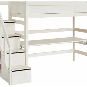 Lifetime hoogslaper 177h 90×200 trapkast whitewash