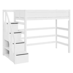 Lifetime hoogslaper 177h 90×200 trapkast wit