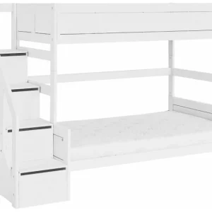 Lifetime familie stapelbed trapkast 90/120 wit
