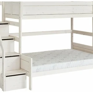 Lifetime familie stapelbed trapkast 90/140 whitewash