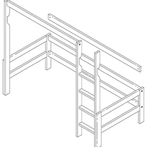 Lifetime frame, rechte ladder en onderdelen voor hoogslaper wit