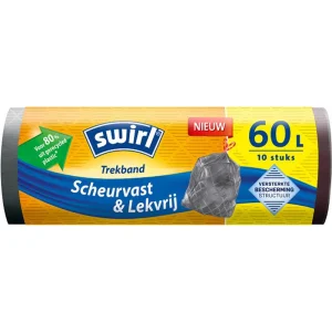 Swirl Pedaalemmerzak met trekband 60 liter rol a 10 zakken 680x730mm voor 80% uit gerecycled plastic
