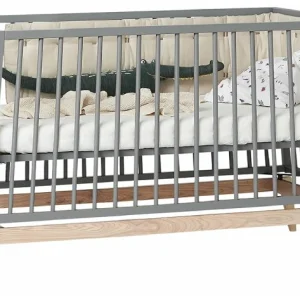 Leander Luna meegroeiledikant 70×140 – grijs / eiken