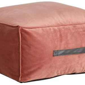 Lifetime vierkante poef – velours dark blush