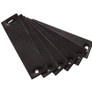 Leander handgrepen zwart leer – 6 stuks