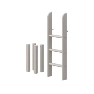 Flexa Classic poten en rechte ladder voor halfhoogslaper greywash