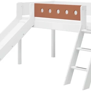 Flexa White Halfhoogslaper m. schuine ladder en glijbaan – blush