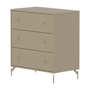 Flexa Saga commode 3 lades met oat knoppen en poten – Oat grooves