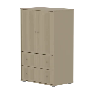 Flexa Saga kledingkast met lades en oat knoppen – Oat grooves