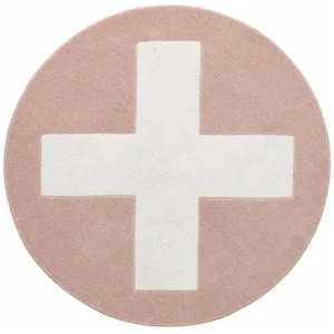 Lifetime rond vloerkleed pink X