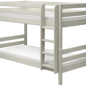 Flexa Classic stapelbed met rechte ladder 90×200 whitewash