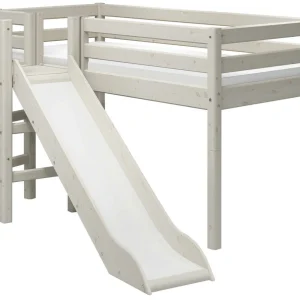 Flexa Classic halfhoogslaper m. platform en glijbaan 90×200 whitewash