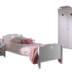 Vipack Amori bed met nachtkastje en 2-deurs kledingkast