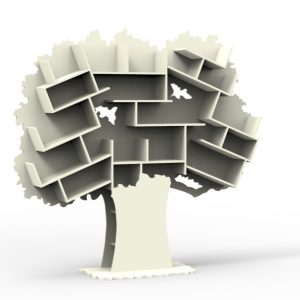 Mathy by Bols Tess grote boom boekenkast – beige ivoor