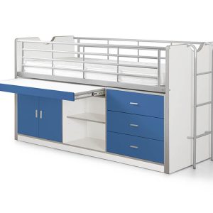 Vipack Bonny 95 Halfhoogslaper met bureau Blauw