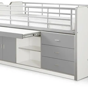 Vipack Bonny 95 Halfhoogslaper met bureau Zilver