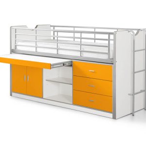 Vipack Bonny 95 Halfhoogslaper met bureau Oranje
