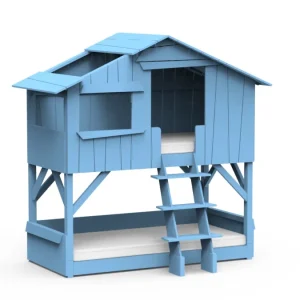 Mathy by Bols boomhut stapelbed 90×190 – azur blauw