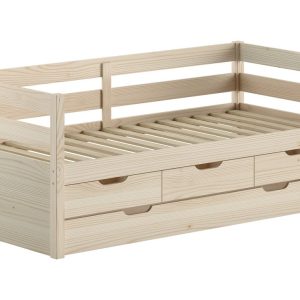 Vipack Margrit kajuitbed met lades + rolbed Milky Pine