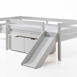 Vipack Pino halfhoogslaper laag glijbaan + ladeset wit