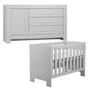 Pinio Calmo 2-delige babykamer met grote commode – grijs