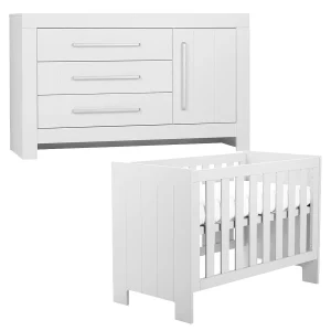 Pinio Calmo 2-delige babykamer met grote commode – wit