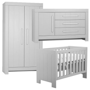 Pinio Calmo 3-delige babykamer met grote commode – grijs