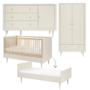Pinio Petite 3-delige meegroeikamer met grote commode – champagne
