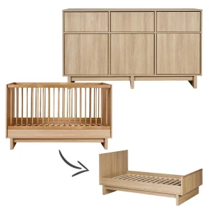 Quax Kyo 2-delige meegroeikamer met XL commode Honey Ash