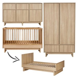 Quax Kyo 3-delige meegroeikamer met XL commode Honey Ash