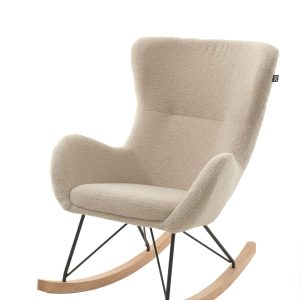 Jaxx Rocky schommelstoel bouclé beige