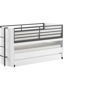 Vipack Sam halfhoogslaper met logeerplek, opbergruimte en bureau – wit