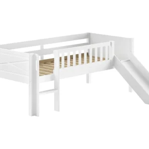 Vipack Scott halfhoogslaper laag met glijbaan wit