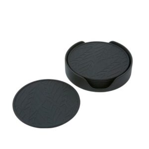 T2Q set van 6 siliconen onderzetters black