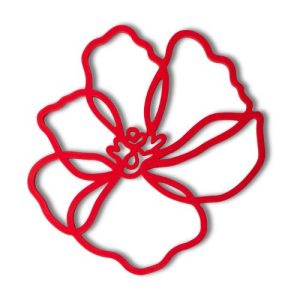 T2Q Onderzetter in bloemvorm red