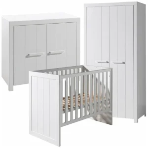 Vipack Erik 3-delige babykamer wit – 2-deurs kast