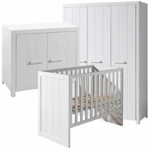 Vipack Erik 3-delige babykamer wit – 3-deurs kast