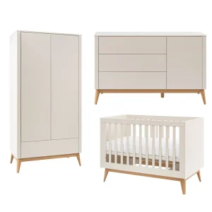 Pinio Seth 3-delige babykamer met grote commode – champagne