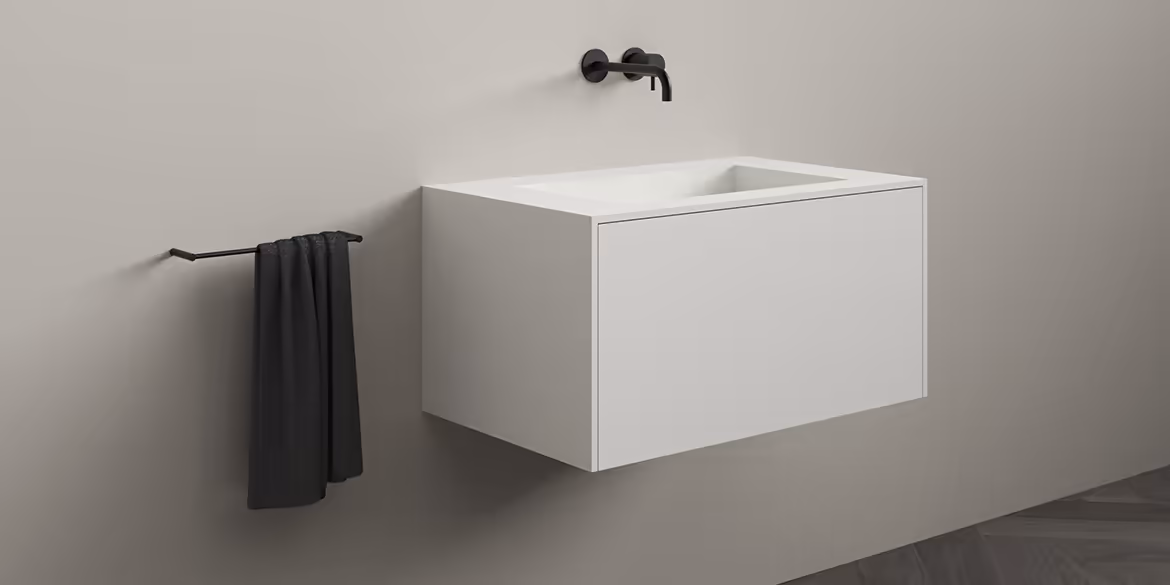 B DUTCH Juve Badkamermeubel 800, 80 cm, Solid Surface Corian