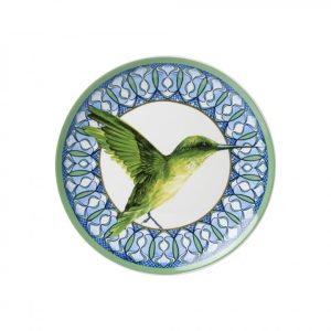 Heinen Delfts Blauw bord mandala kolibri