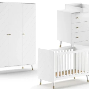 Jaxx Billy 3-delige babykamer met 3-deurskast wit