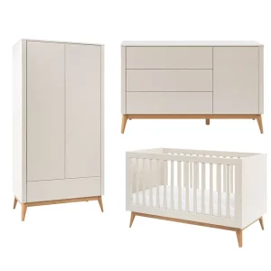 Pinio Seth 3-delige meegroeikamer met grote commode – champagne