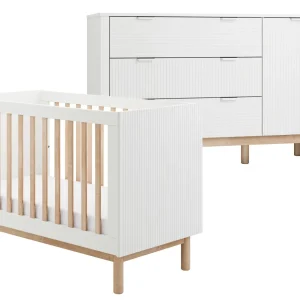 Pinio Miloo 2-delige babykamer met grote commode – wit