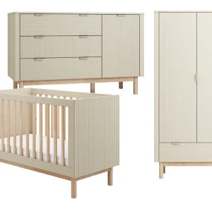 Pinio Miloo 3-delige babykamer met grote commode – champagne